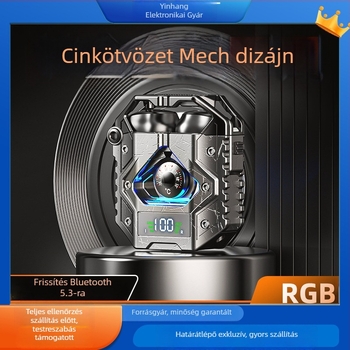 H9 Bluetooth fülhallgató, TWS5.3, kétoldalas, digitális kijelző, zajcsökkentés, mecha zenei stílus, két mód e-sportokhoz