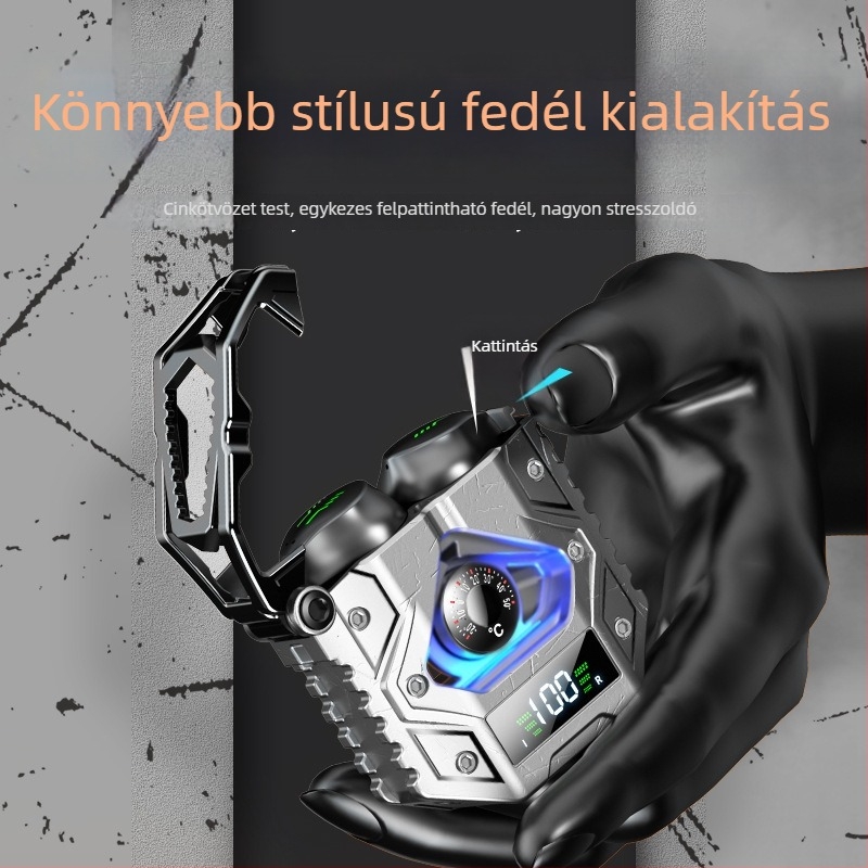 H9 Bluetooth fülhallgató, TWS5.3, kétoldalas, digitális kijelző, zajcsökkentés, mecha zenei stílus, két mód e-sportokhoz
