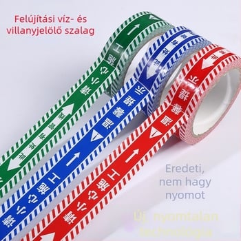 Építkezési helyszín víz- és villamos azonosító szalag – színes, vastagított figyelmeztető szalag csövekhez és vezetékekhez