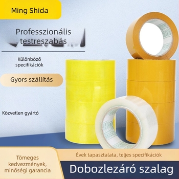 Átlátszó BOPP csomagoló szalag, magas viszkozitású és kopásálló, 60 mm vastagság, 5,5 cm szélesség, 130 m hossz