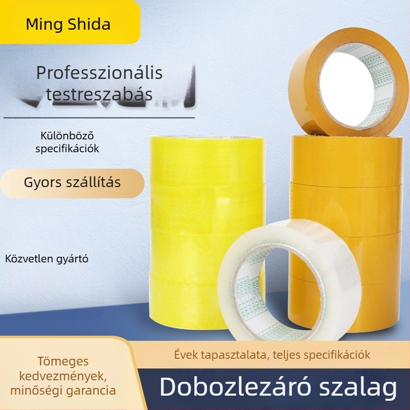 Átlátszó BOPP csomagoló szalag, magas viszkozitású és kopásálló, 60 mm vastagság, 5,5 cm szélesség, 130 m hossz