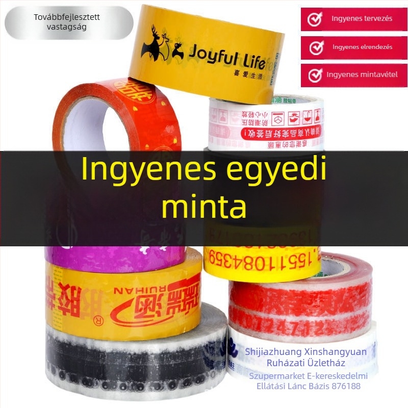 Logóval nyomtatott csomagoló szalag, átlátszó lezáró szalag, tömeges megrendelés