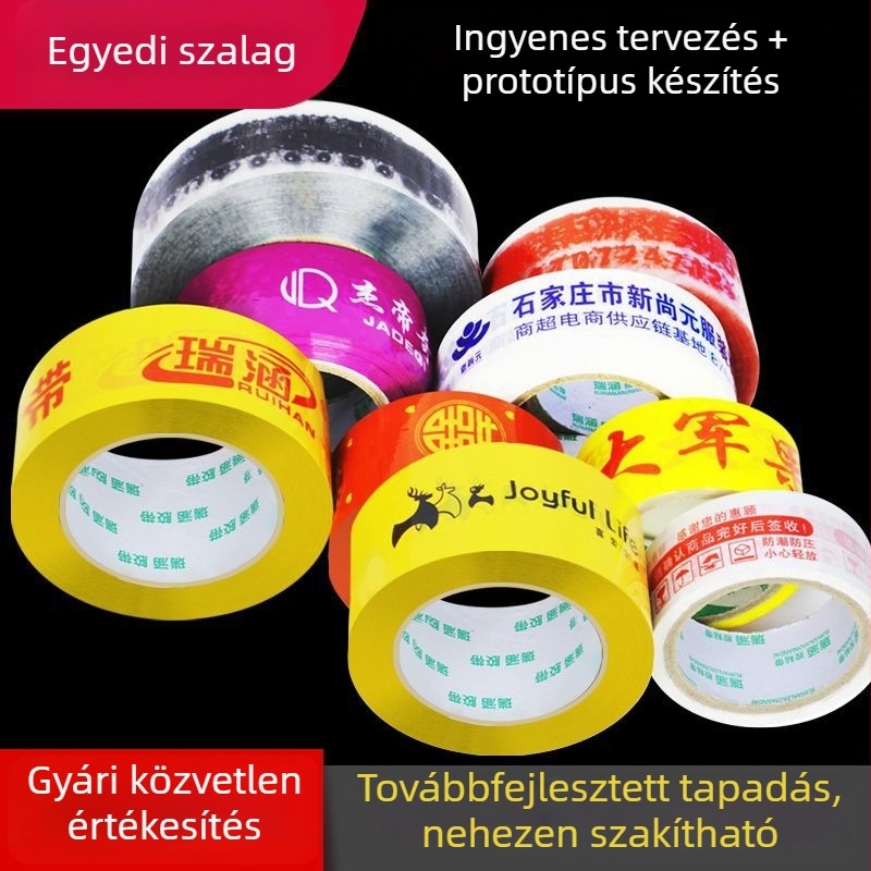 Logóval nyomtatott csomagoló szalag, átlátszó lezáró szalag, tömeges megrendelés