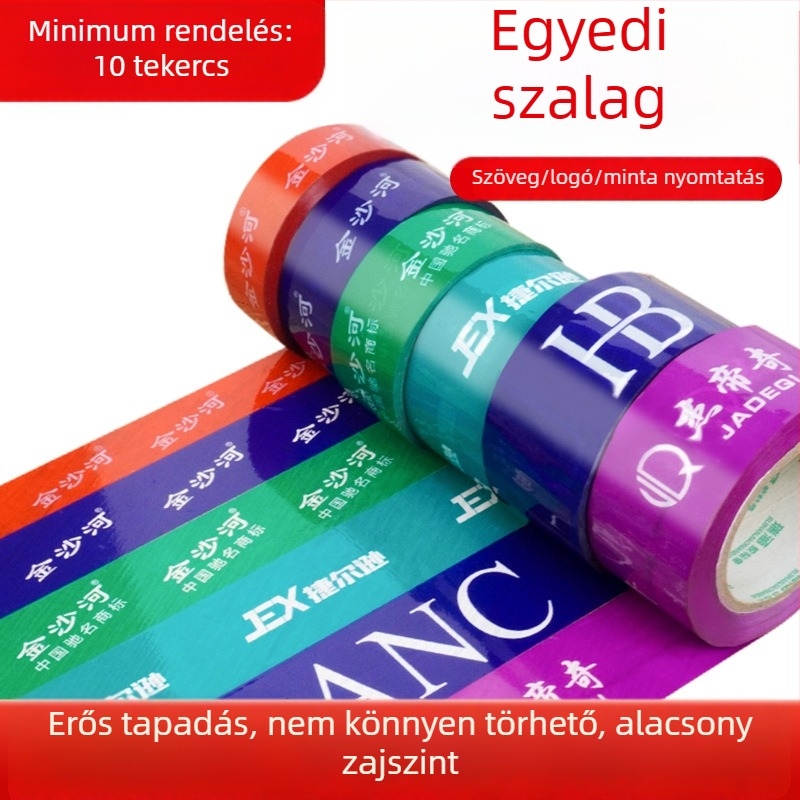 Logóval nyomtatott csomagoló szalag, átlátszó lezáró szalag, tömeges megrendelés