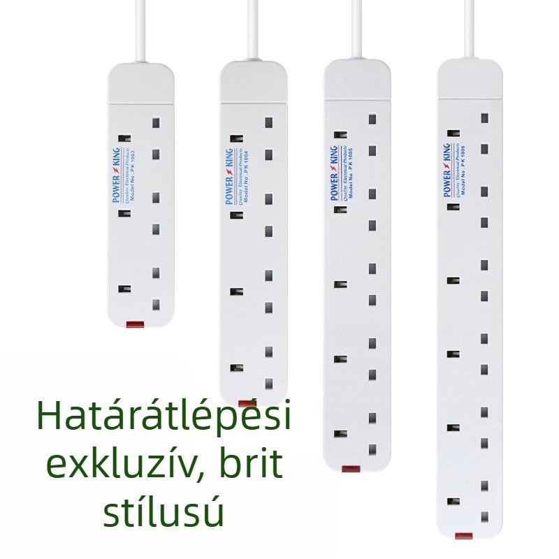 Brit szabvány hosszabbító elosztóval és kapcsolóval