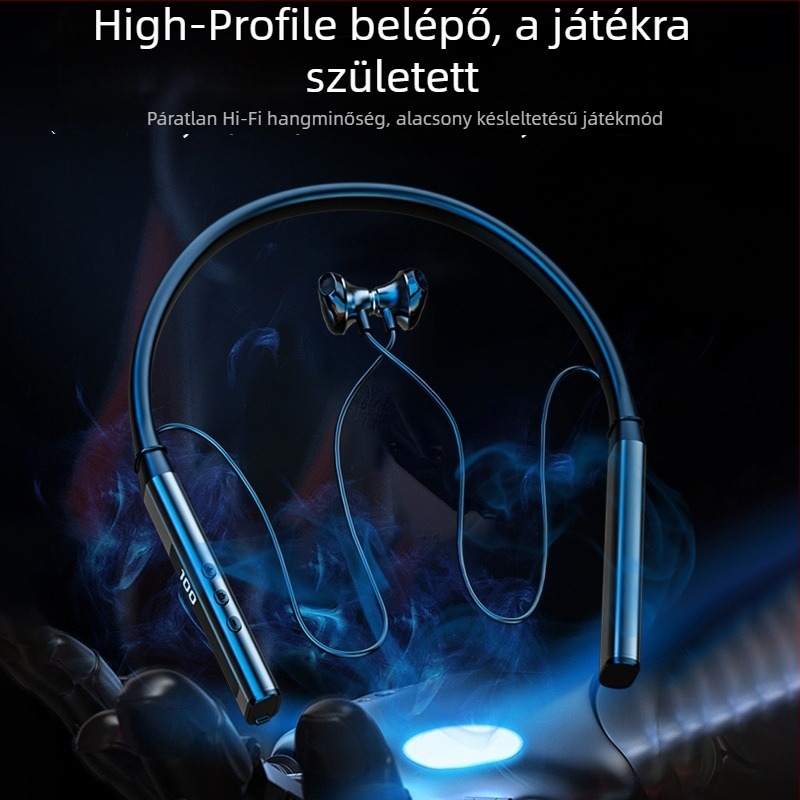 Nyakpántos Bluetooth headset hosszú üzemidővel, alacsony késleltetéssel, univerzális kompatibilitás, kártyahely