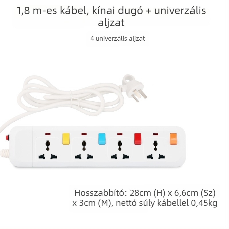 Brit szabvány szerinti 13A túlfeszültségvédett hosszabbító USB-töltéssel