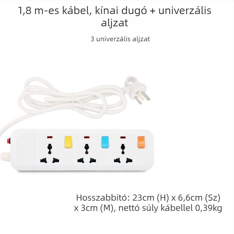 Brit szabvány szerinti 13A túlfeszültségvédett hosszabbító USB-töltéssel