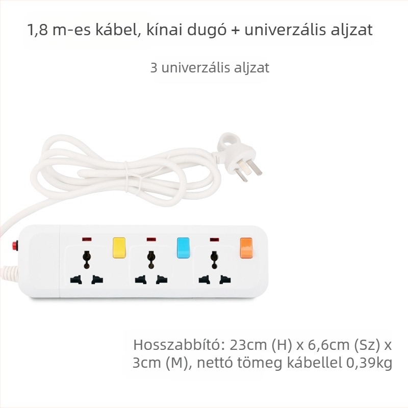 Brit szabvány szerinti 13A túlfeszültségvédett hosszabbító USB-töltéssel