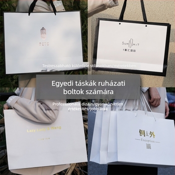 Egyedi kraftpapír táska nyomtatott logóval ruházati boltok számára – csomagolás és vállalati ajándéktáska