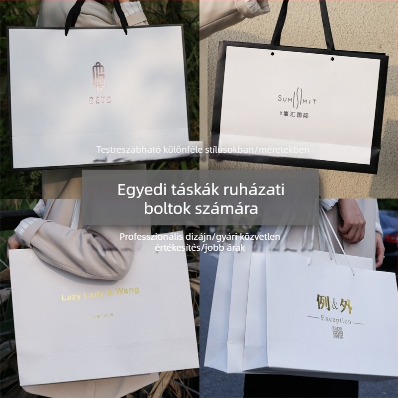 Egyedi kraftpapír táska nyomtatott logóval ruházati boltok számára – csomagolás és vállalati ajándéktáska