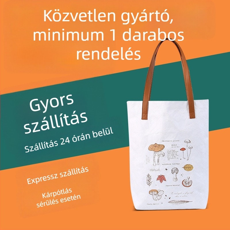 DuPont papírtáska, vintage mosott kraftpapír, testre szabható logó