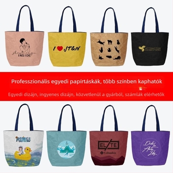 DuPont papír válltáska, nemzeti trend stílusú, RPET kraft papírból készült strandtáska, testreszabható