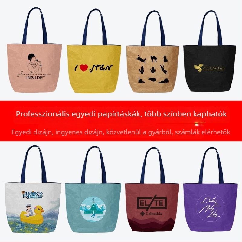 DuPont papír válltáska, nemzeti trend stílusú, RPET kraft papírból készült strandtáska, testreszabható