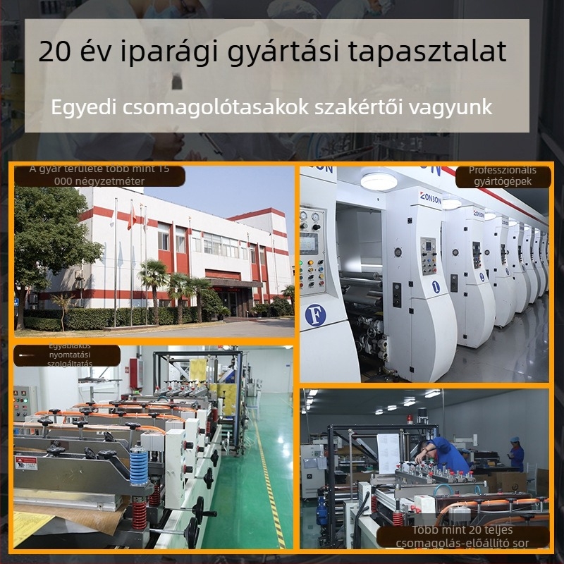 Testreszabható kraftpapír tasak ZIP-zárással, átlátszó ablak alumíniumfóliából, önállóan álló édességcsomagolás