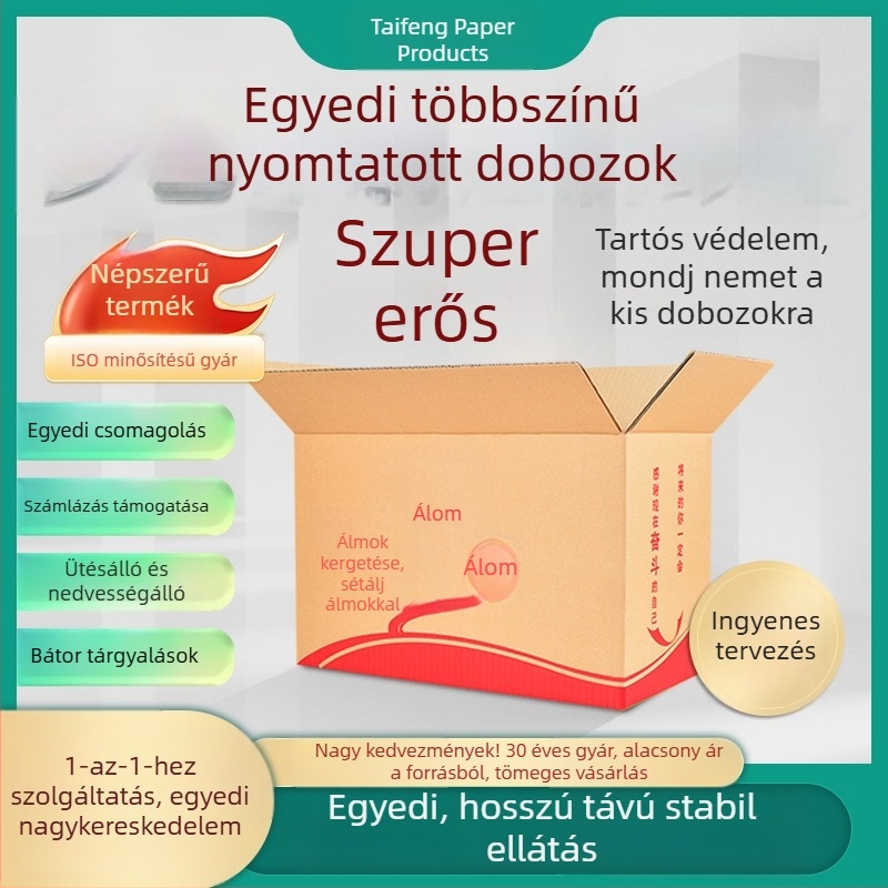 Többszínű nyomtatású ajándékdobozok, egyedi igény szerinti kis tételekkel, hullámkarton külső dobozok