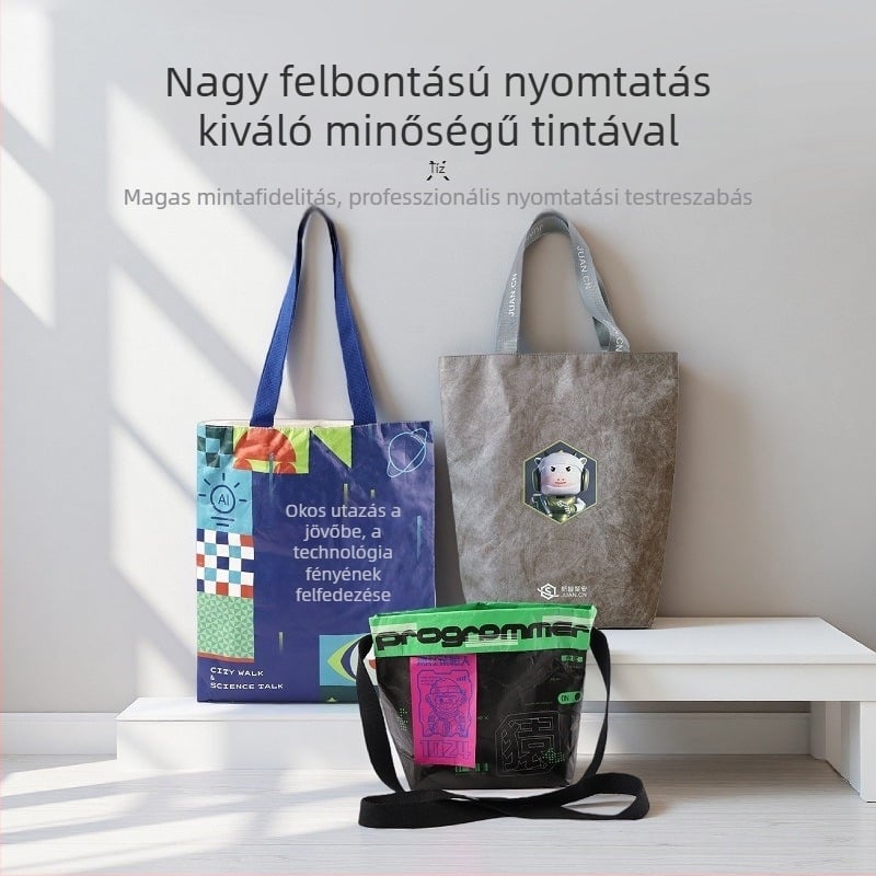 Személyre szabott Dupont papírtáska, bevásárlótáska mosott kraft papírból, vízálló és szakadásálló, ökológiai hordozótáska