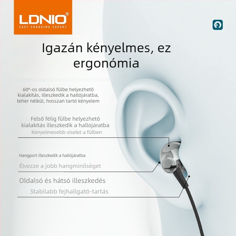In-ear vezetékes fülhallgató, 3,5 mm-es csatlakozó, Type-C interfész, fém kivitel, játékokhoz és zenéhez – Lidenuo