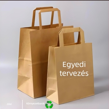 Négyszögletes kraftpapír táska elvitelre és torták csomagolásához, testreszabható