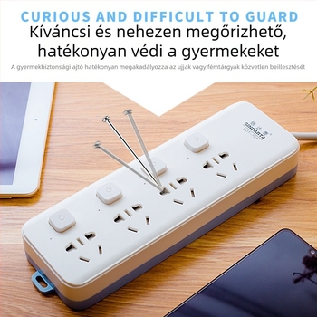 Xindatai többaljzatú elosztó, nagy teljesítményű, réz vezető, otthonra és irodába