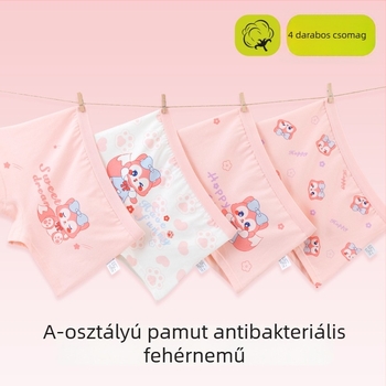 Lányoknak szóló 100% pamut boxer rövidnadrág – középmagas derekú, 3–8 éveseknek