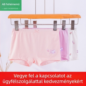 AB lányoknak készült pamut, rugalmas boxeralsó, közép/magas derekú, mintás, T186