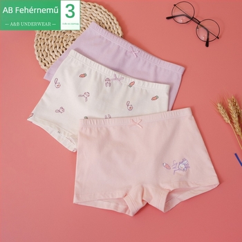 AB lányoknak készült pamut, rugalmas boxeralsó, közép/magas derekú, mintás, T186
