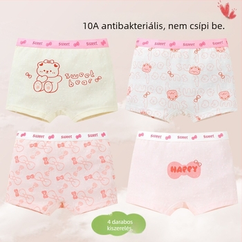 Lányoknak tervezett pamut hálós alsónemű, A osztály, gyerekeknek boxer rövidnadrág, nyári vékony modell, nem szorítja a fenekét