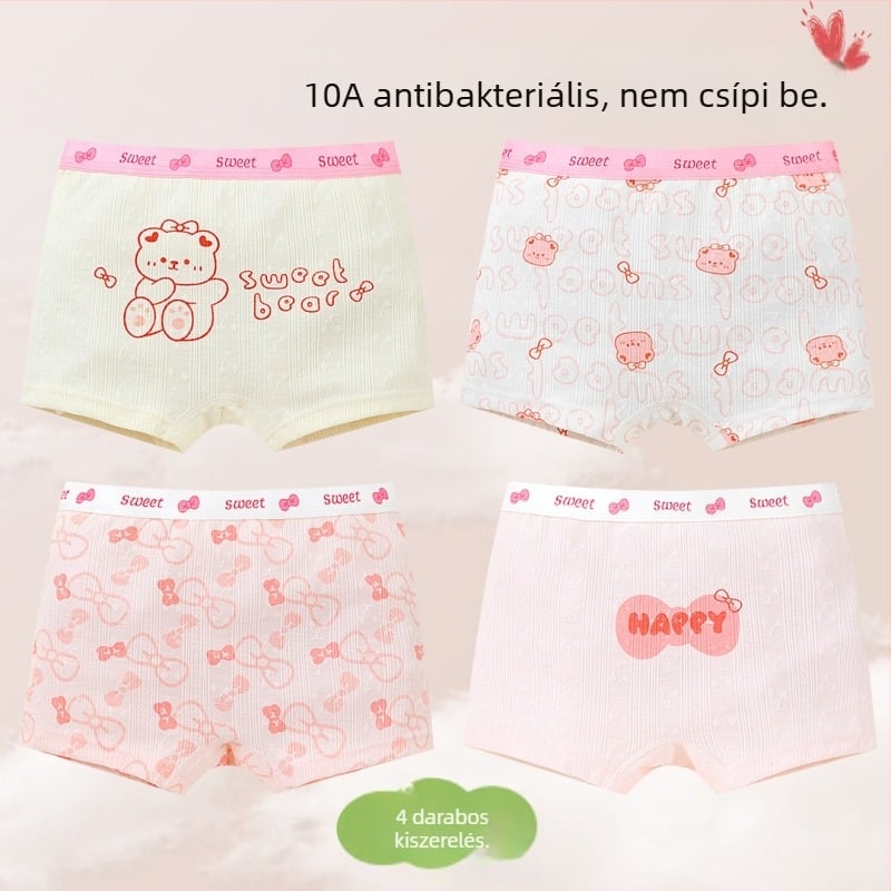 Lányoknak tervezett pamut hálós alsónemű, A osztály, gyerekeknek boxer rövidnadrág, nyári vékony modell, nem szorítja a fenekét