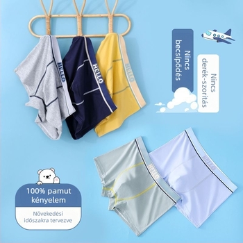 Légáteresztő pamut boxer briefs tiniknek, fiúk számára a pubertás ideje alatt