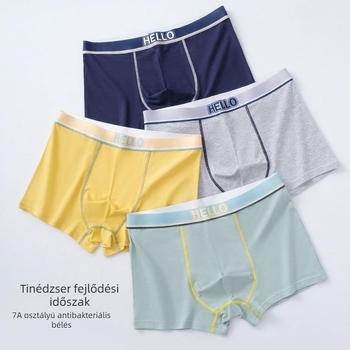 Légáteresztő pamut boxer briefs tiniknek, fiúk számára a pubertás ideje alatt