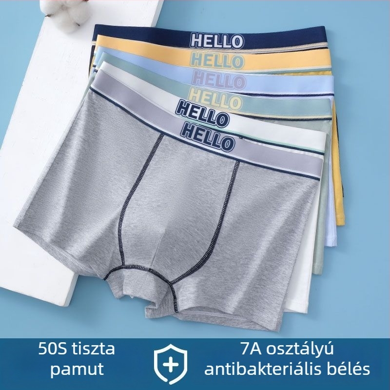 Légáteresztő pamut boxer briefs tiniknek, fiúk számára a pubertás ideje alatt