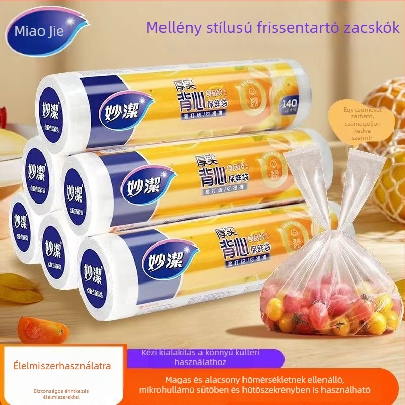 Miaojie Vastagított mellény-stílusú frissen tartó tasakok, PE élelmiszer-tároló tasakok, 30 db
