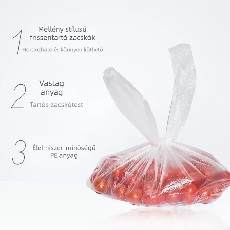 Miaojie Vastagított mellény-stílusú frissen tartó tasakok, PE élelmiszer-tároló tasakok, 30 db