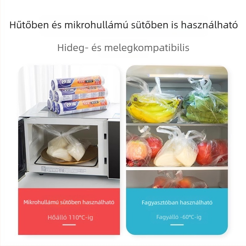 Miaojie Vastagított mellény-stílusú frissen tartó tasakok, PE élelmiszer-tároló tasakok, 30 db
