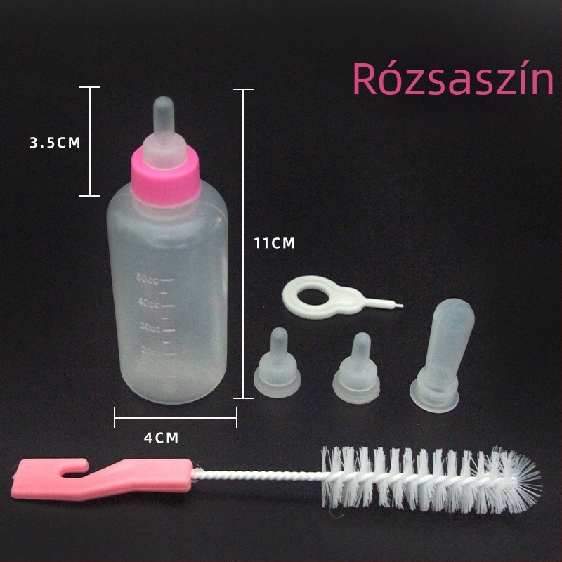 6 darabos kis méretű etető cumisüveg készlet háziállatoknak, újszülött kölyköknek és kiscicáknak