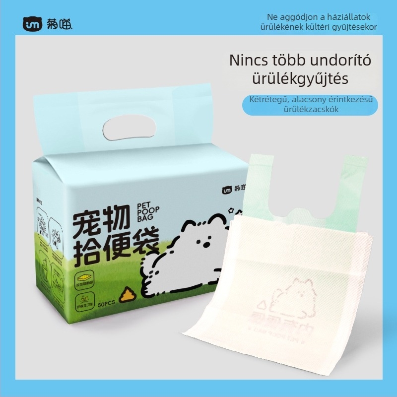 Biológiailag lebomló, egyszer használatos kutyapiszok-zsákok sétáltatásokhoz