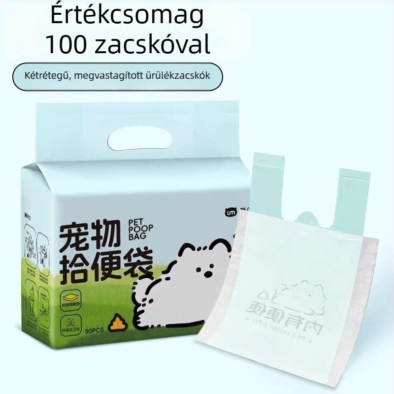 Biológiailag lebomló, egyszer használatos kutyapiszok-zsákok sétáltatásokhoz