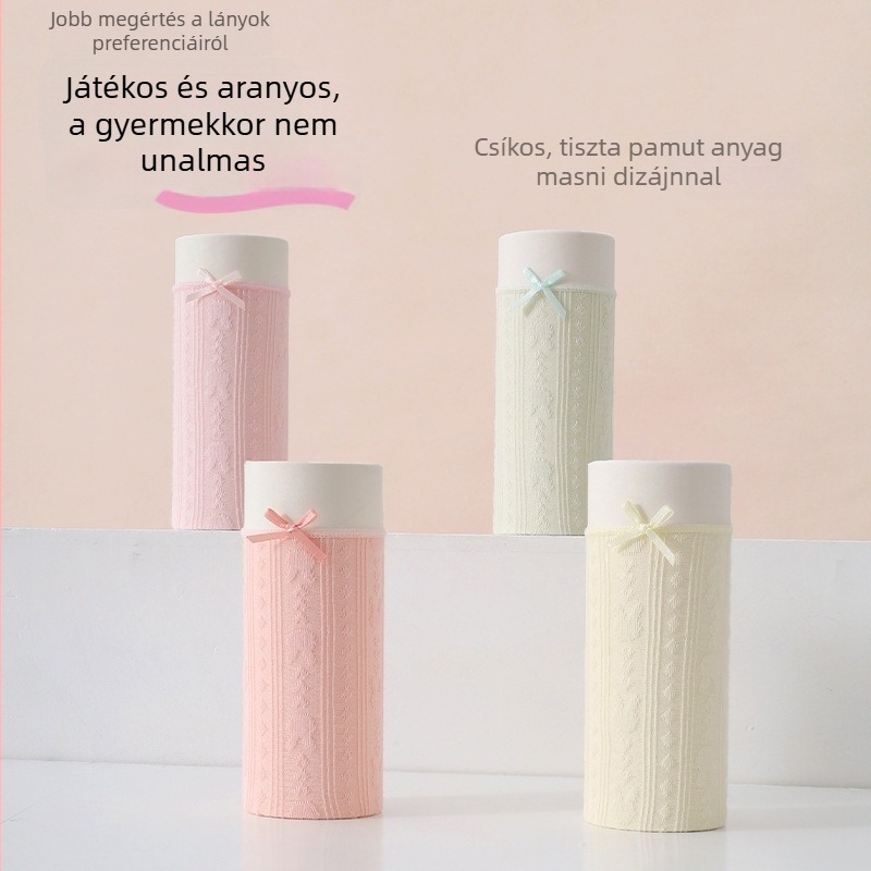 Lányok számára pamutból készült, légáteresztő, varrat nélküli fehérnemű nyuszi mintával, macaron színekben, A osztály