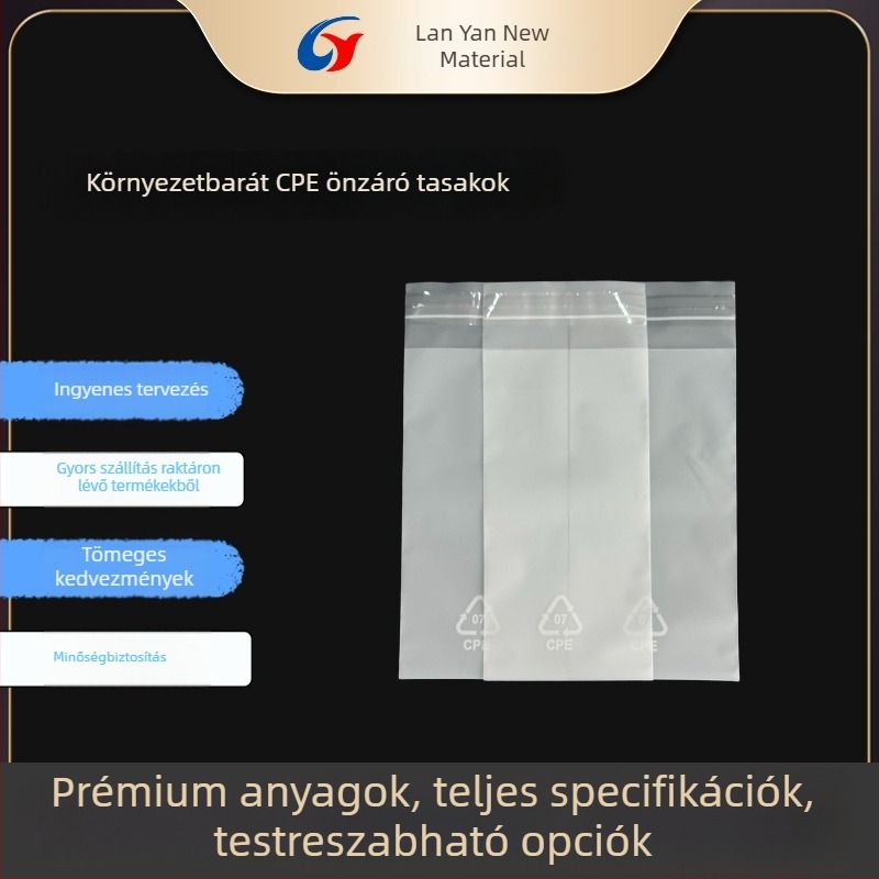 Mattított CPE öntapadós zacskó, vastagított CPE műanyag zacskó elektronikai eszközökhöz, átlátszó belső csomagolás