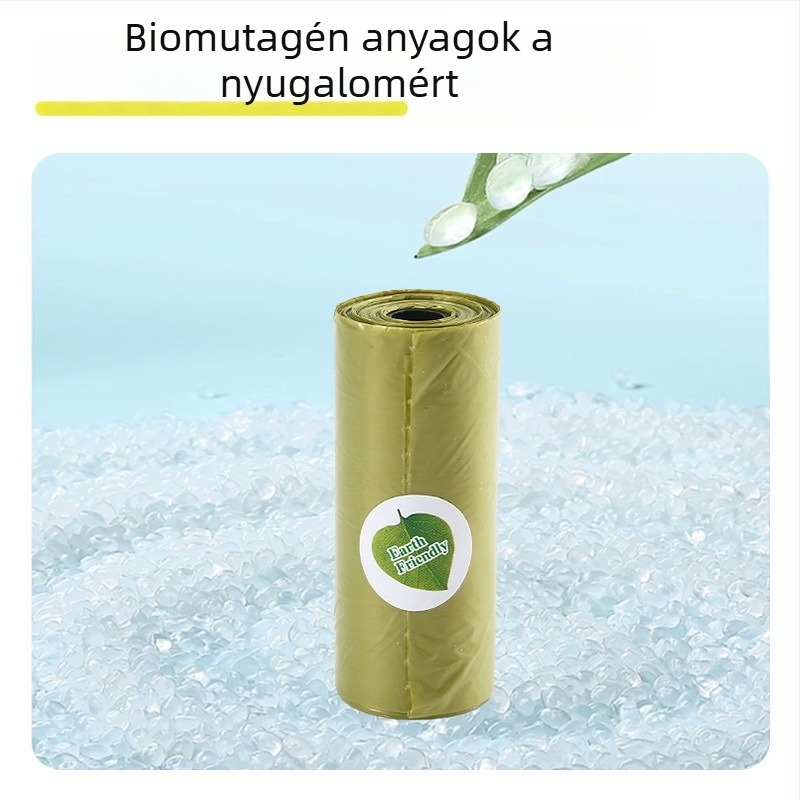 Új háziállatok ürülékének adagolója lézerrel gravírozott bőrtokkal és színes, átlátszó biológiailag lebomló zacskókkal