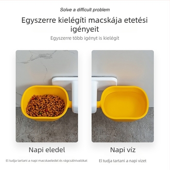 Két tálas macska etető és vízadagoló