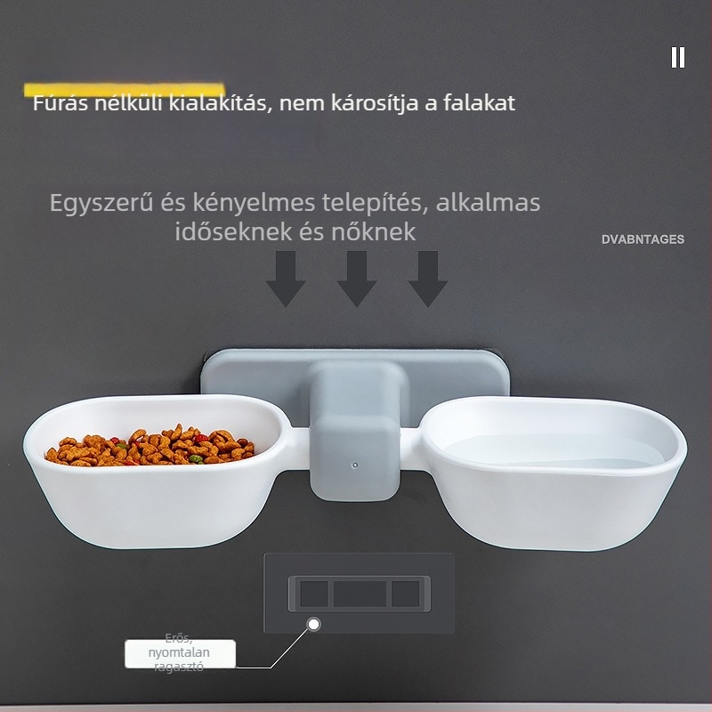 Két tálas macska etető és vízadagoló