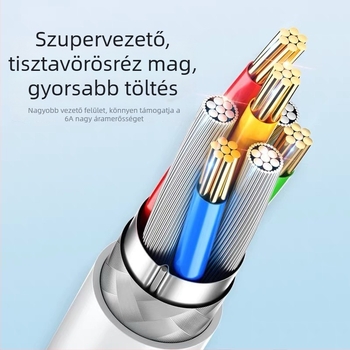 100W Type-C Gyors töltőfej Huawei-hez, 1–2 m kábellel, fehér szilikon