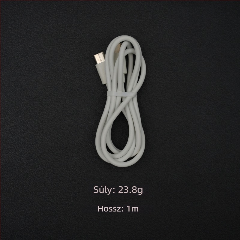 100W Type-C Gyors töltőfej Huawei-hez, 1–2 m kábellel, fehér szilikon