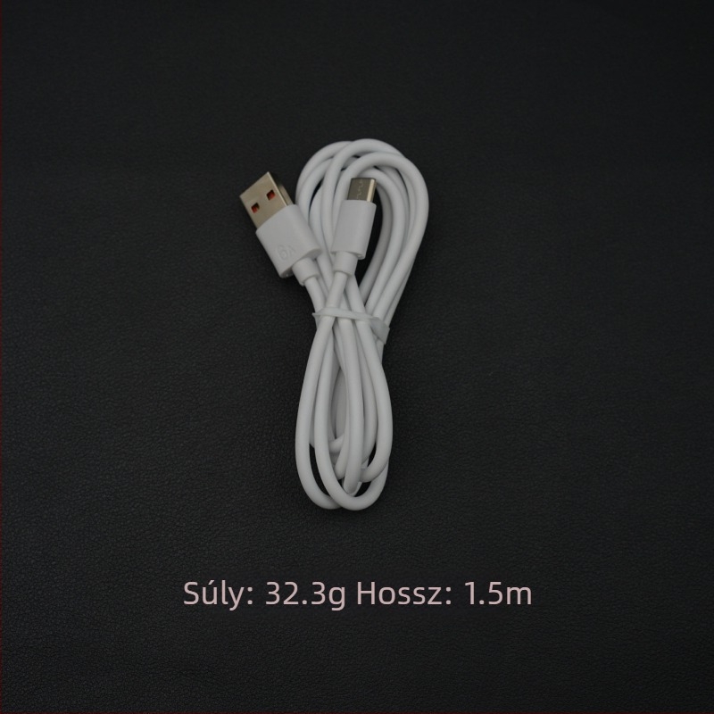 100W Type-C Gyors töltőfej Huawei-hez, 1–2 m kábellel, fehér szilikon