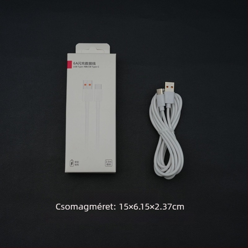 100W Type-C Gyors töltőfej Huawei-hez, 1–2 m kábellel, fehér szilikon