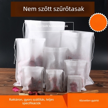 Egyszer használatos, nem szőtt anyagú teafilterek és szűrőzsákok teához, levesekhez, fűszerekhez és gyógynövényes főzetekhez