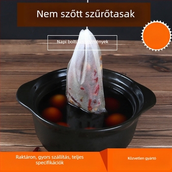 Egyszer használatos, nem szőtt anyagú teafilterek és szűrőzsákok teához, levesekhez, fűszerekhez és gyógynövényes főzetekhez