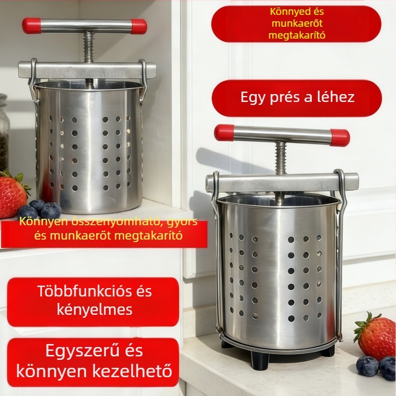 Kézi rozsdamentes acél zöldség- és gyümölcslevet kinyerő készülék, kis méretű hordozható kézi eszköz knédli töltelék nyomáshoz